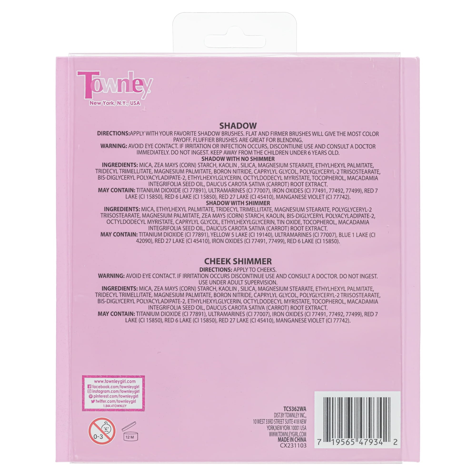 Townley Girl Nature so Simple Makeup Palette, Multicolor, 1 Piece Count