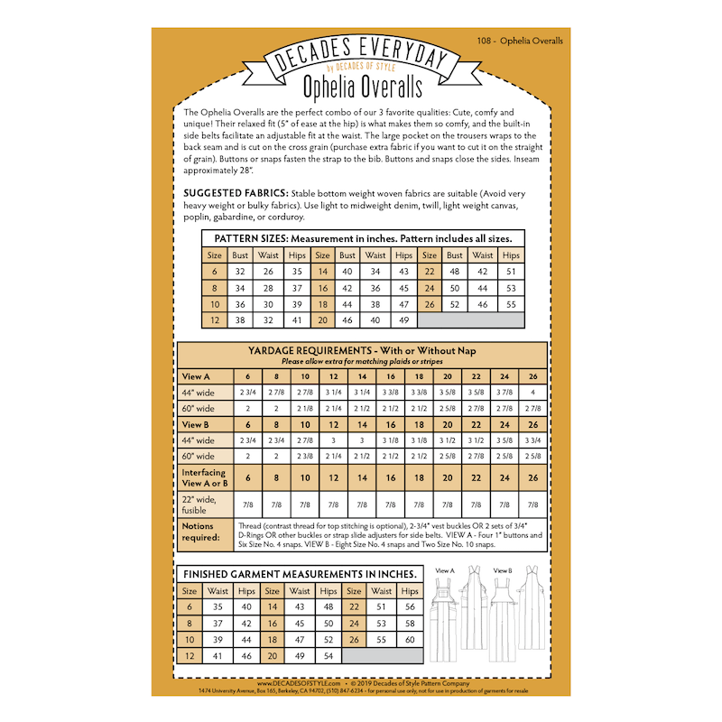 Decades of Style - Ophelia Overalls