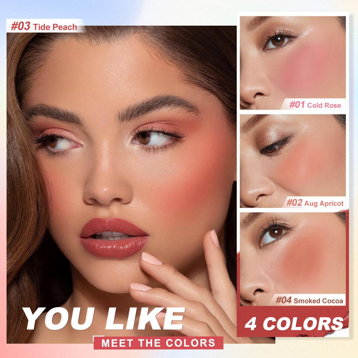 SACE LADY Natural Blush Face Makeup No Drying Pigmented Smooth Blush Cream Nourishes Lip Eye Cheek Cosmetics 0.31Oz