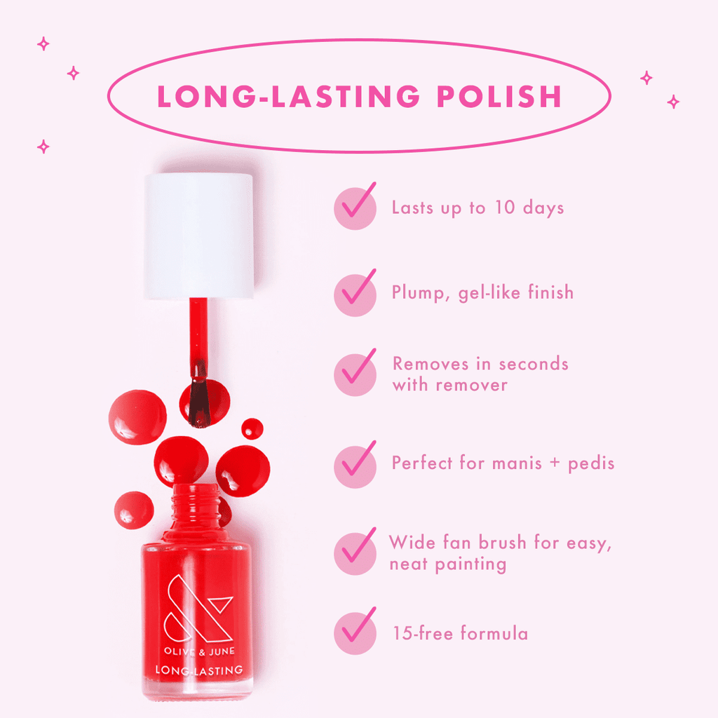 Olive & June Long Lasting Nail Polish, Hibiscus, Tropical Pink, 0.46 fl oz