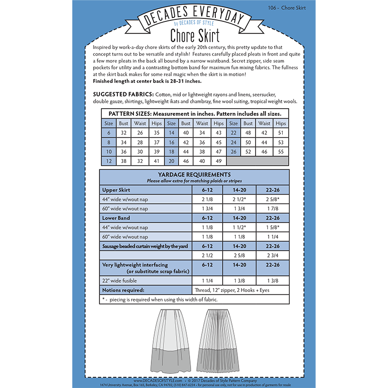 Decades of Style - Chore Skirt