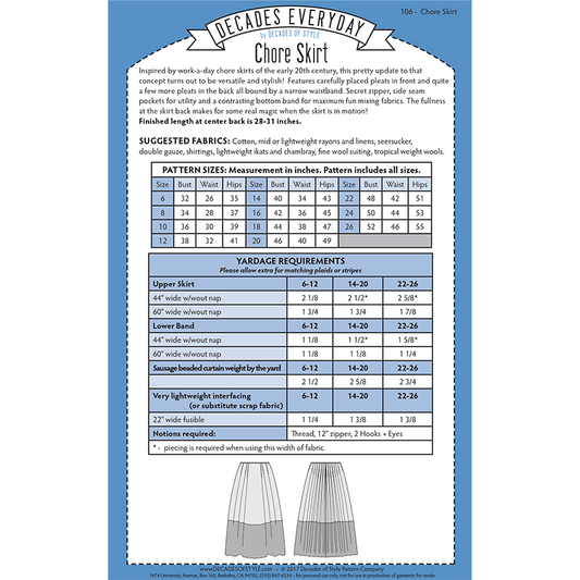 Decades of Style - Chore Skirt